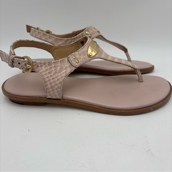 Michael Kors Blush Sandals with Gold Accents - Picture 3 of 10